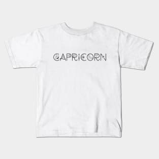 Capricorn celestial typography Kids T-Shirt